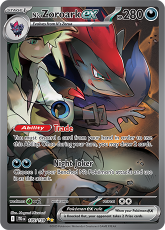 N's Zoroark Ex (JTG 185)