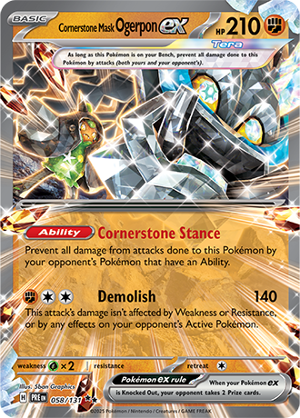 Cornerstone Mask Ogerpon ex (PRE 058)