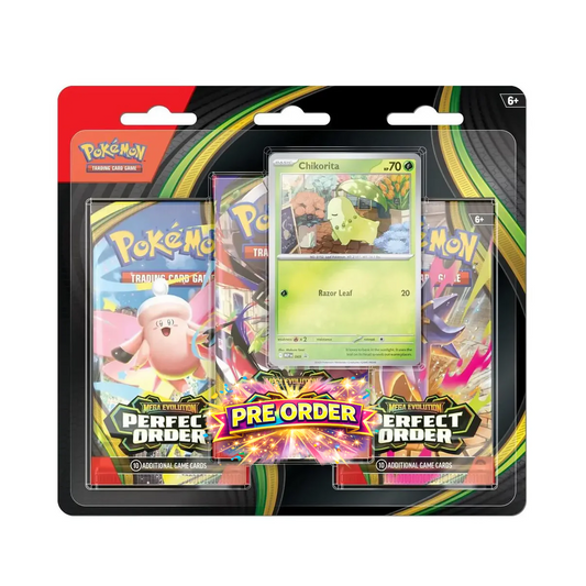 Pre - Order Perfect Order 3 Pack Blister Chikorita